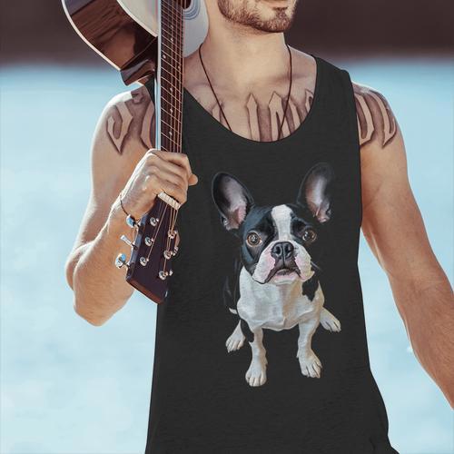 Boston Terrier Dog Motif Pet Art Boston Terrier Men Women Kids Men Tank Top - Bostonterriersmerch.com