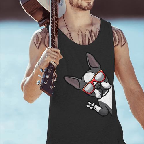 Boston Terrier Dog From Side Boston Bull Men Tank Top - Bostonterriersmerch.com