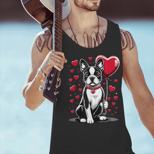 Boston Terrier Dog Valentine's Day Dog Owner Valentine Men Tank Top - Bostonterriersmerch.com