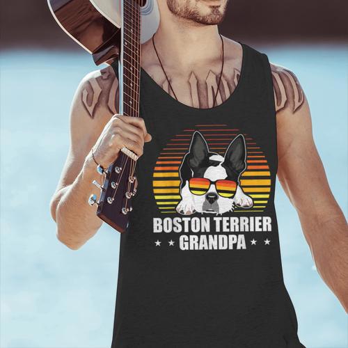 Boston Terrier Grandpa Dog Owner Boston Terrier Men Tank Top - Bostonterriersmerch.com