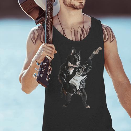Boston Terrier Guitar Men Tank Top - Bostonterriersmerch.com