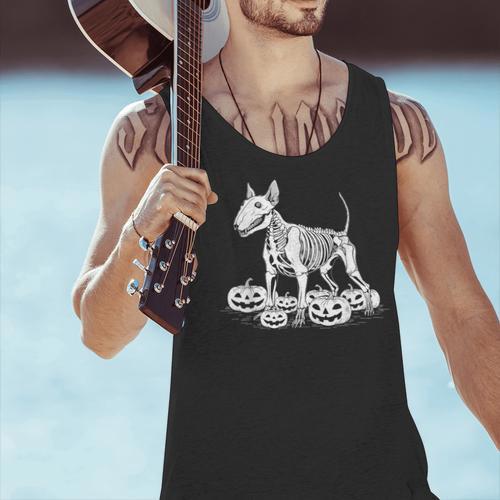 Bull Terrier Skeleton Birthday Halloween Kids Men Tank Top - Bostonterriersmerch.com