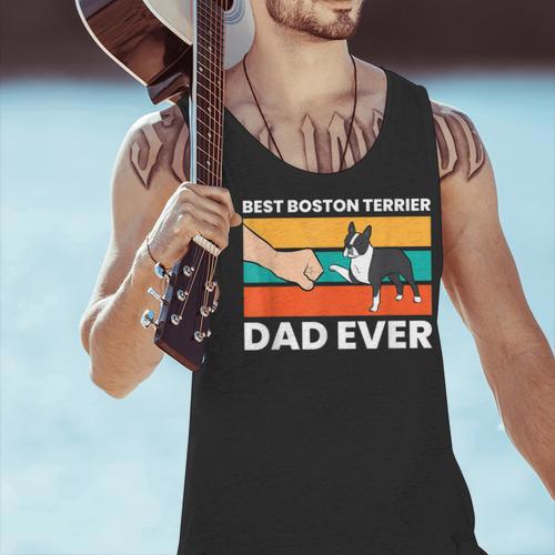 Cute Boston Terrier Best Boston Terrier Dad Ever Men Tank Top - Bostonterriersmerch.com