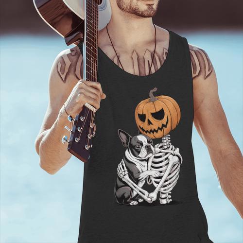 Halloween Skeleton Boston Terrier Men Tank Top - Bostonterriersmerch.com