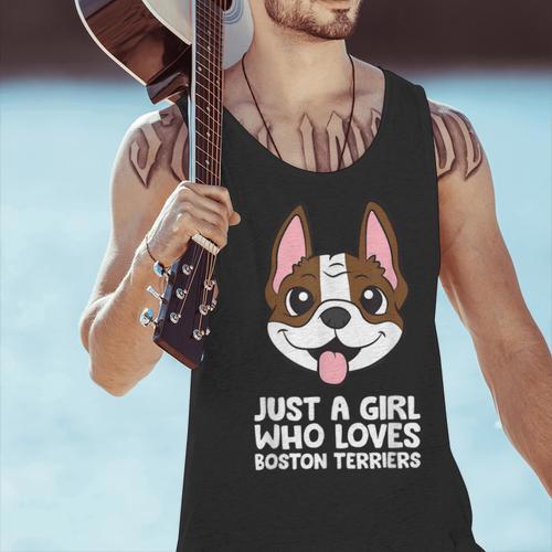 Just a Girl Who Loves Boston Terriers Men Tank Top - Bostonterriersmerch.com