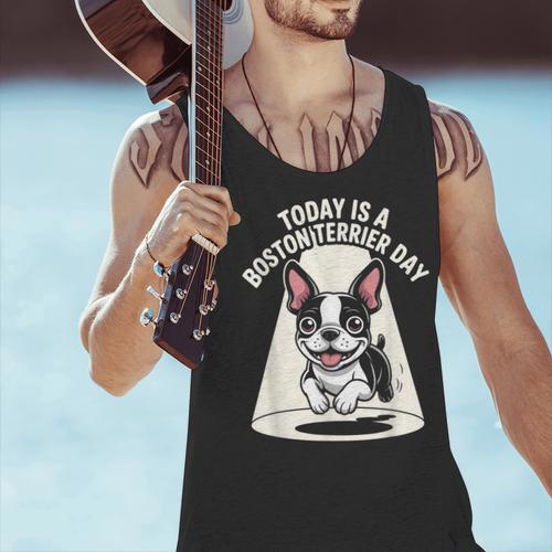 Today Is A Boston Terrier Day Cute Dog Lover Cartoon Men Tank Top - Bostonterriersmerch.com