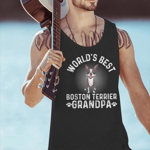 World's Best Boston Terrier Grandpa Dog Grandfather For Men Women Girls Kids Men Tank Top - Bostonterriersmerch.com