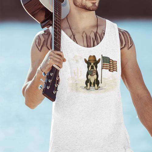 Boston Terrier 4th Of July US American Flag Dog Patriotic Men Tank Top - Bostonterriersmerch.com