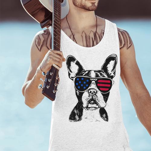 Boston Terrier Dog 4th July America USA Flag Men Women Kids Men Tank Top - Bostonterriersmerch.com