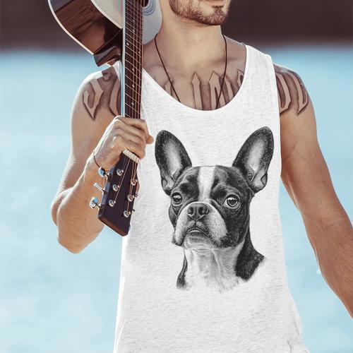 Boston Terrier Dog Motif Pet Illustration Boston Terrier For Men Women Kids Men Tank Top - Bostonterriersmerch.com