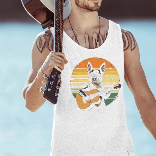 Boston Terrier Guitar Retro Men Tank Top - Bostonterriersmerch.com