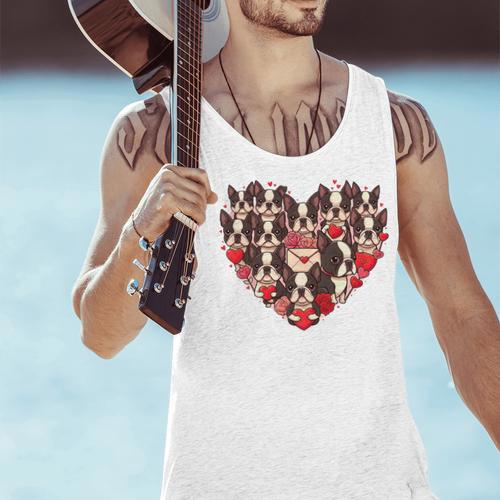 Boston Terrier Heart Valentine Boston Terrier Men Tank Top - Bostonterriersmerch.com