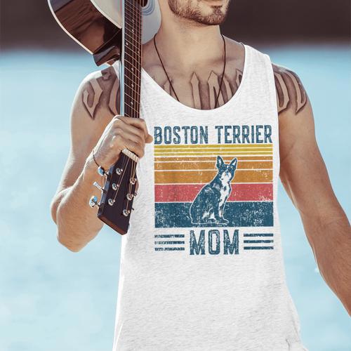 Dog Boston Terrier Mom Vintage Boston Terrier Mom Men Tank Top - Bostonterriersmerch.com