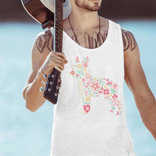 Floral FLower Boston Terrier Mom Grandma Men Tank Top - Bostonterriersmerch.com