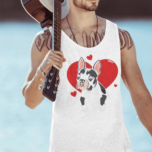Valentine's Day Boston Terrier Heart Men Tank Top - Bostonterriersmerch.com