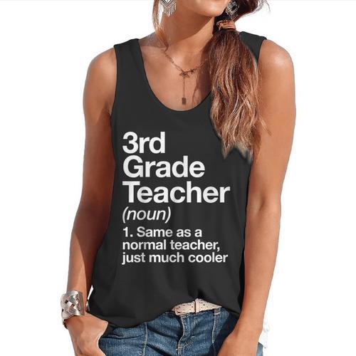 3rd Grade Teacher Definition Back To School First Day Flowy Tank - teacherstshirts.com