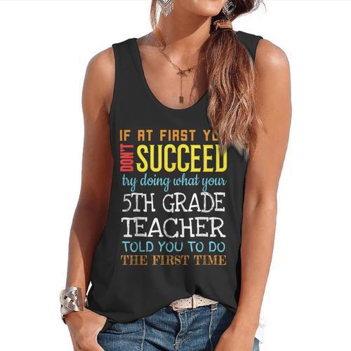 5th Grade Teacher Appreciation Flowy Tank - teacherstshirts.com