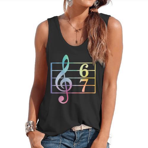 67 Music Meme Slang Six Seven Music Teacher Musician Flowy Tank - teacherstshirts.com AU