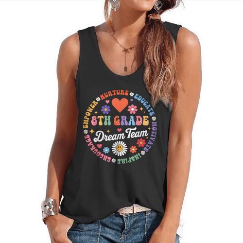 8th Grade Dream Team Eighth Grade Teacher Kid Back To School Flowy Tank - teacherstshirts.com DE