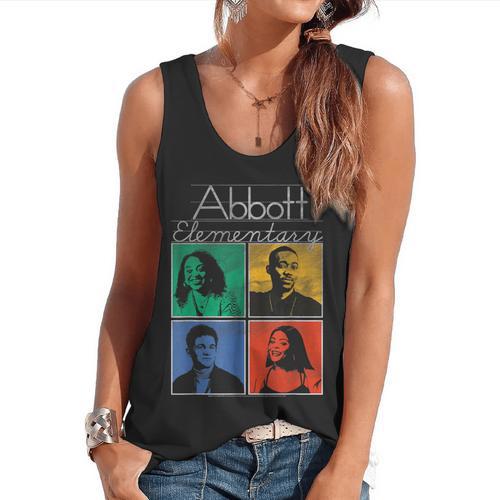 Abbott Elementary Colorful Pop Art Teachers TV Show Flowy Tank - teacherstshirts.com AU