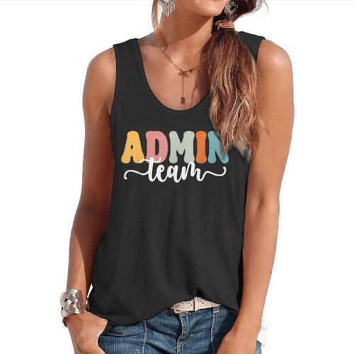 Admin Team Back To School Teachers Students Admin Squad Flowy Tank - teacherstshirts.com