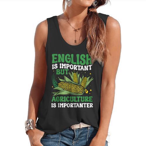 AG Teacher English Is Important But Agriculture Teacher Flowy Tank - teacherstshirts.com AU