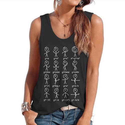 Algebra Dance Graph Figures Math Equation Teacher Flowy Tank - teacherstshirts.com UK