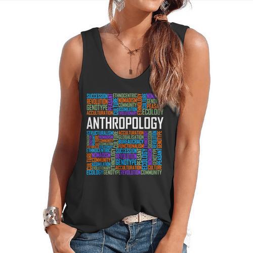 Anthropology Words Anthropologist Teacher Flowy Tank - teacherstshirts.com CA