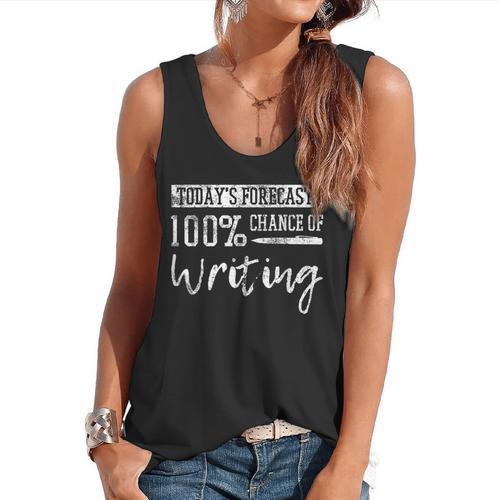 Author Journalist Teacher Writing Flowy Tank - teacherstshirts.com AU
