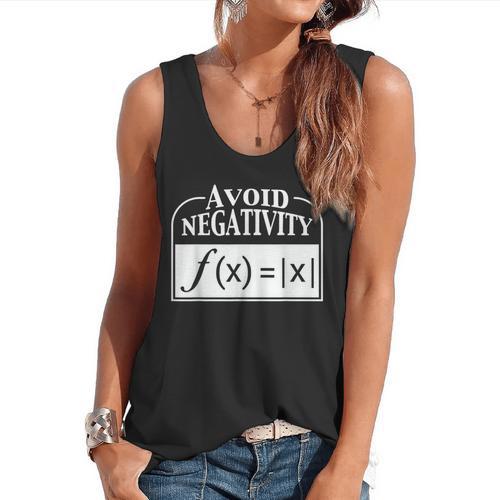 Avoid Negativity Math Teacher Flowy Tank - teacherstshirts.com