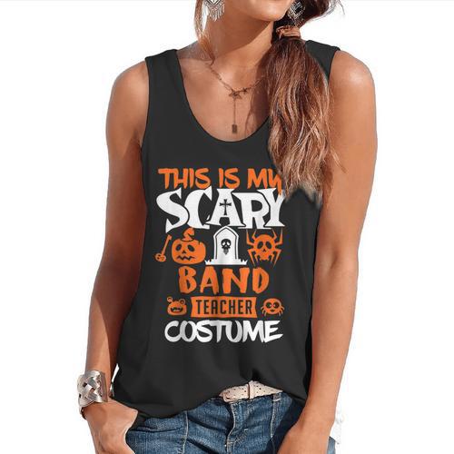 Band Teacher Halloween Shirt Costume School Marching Band For Men Women Flowy Tank - teacherstshirts.com CA