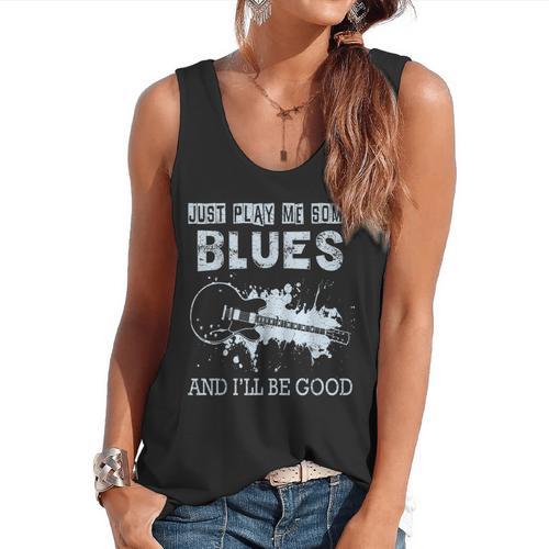 Blues Music Band Lover Vintage Guitar Teacher Blues Flowy Tank - teacherstshirts.com UK