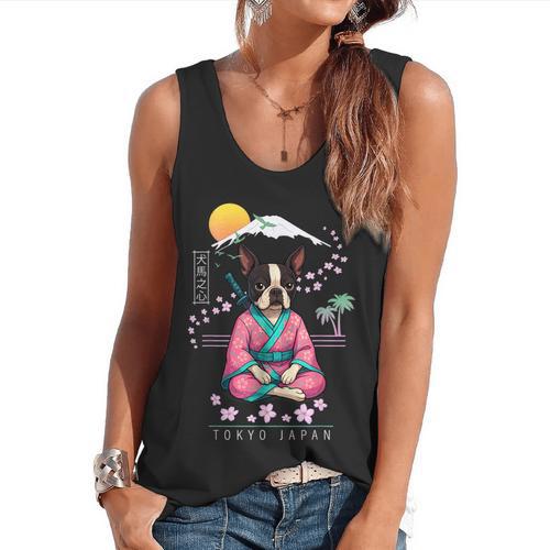 Boston Terrier Boston Bull Terrier Flowy Tank - Bostonterriersmerch.com