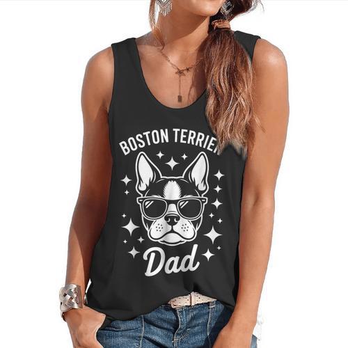 Boston Terrier Dad Boston Terrier Flowy Tank - Bostonterriersmerch.com