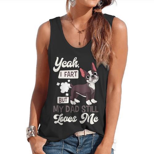 Boston Terrier Fart American Gentleman Non-Sporting Dog Flowy Tank - Bostonterriersmerch.com