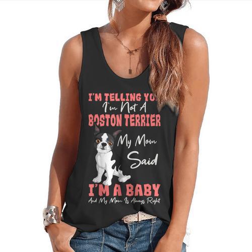 Boston Terrier Mom American Gentleman Dog Lover Mother's Day Flowy Tank - Bostonterriersmerch.com DE