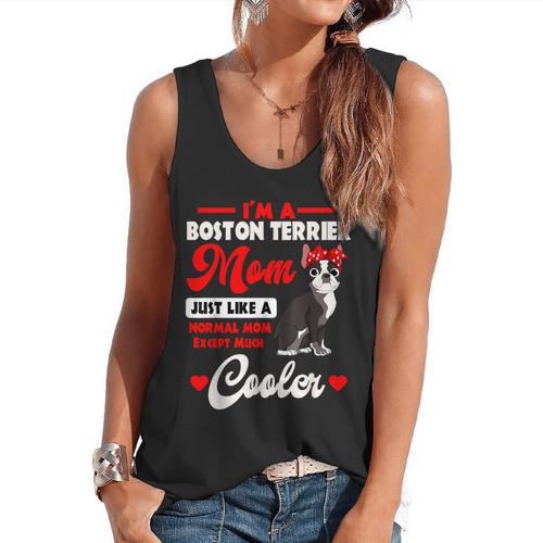 Boston Terrier Mom American Gentleman Dog Mother's Day Flowy Tank - Bostonterriersmerch.com UK