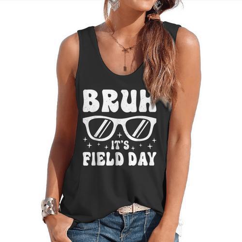 Bruh It's Field Day Teacher Boys Girls Kids Happy Field Day Flowy Tank - teacherstshirts.com