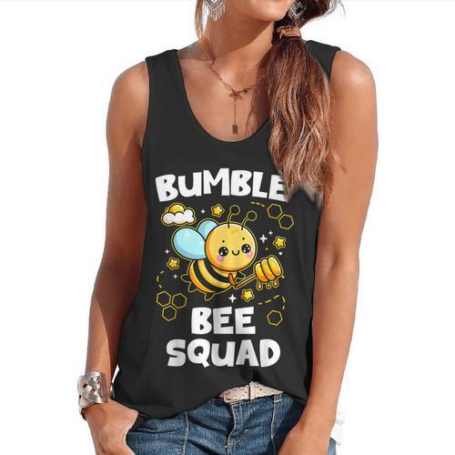 Bumble Bee Squad Honey Bumblebee Teacher Team Group Flowy Tank - teacherstshirts.com CA