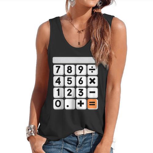 Calculator Easy Halloween Costume For Math Teacher Flowy Tank - teacherstshirts.com DE