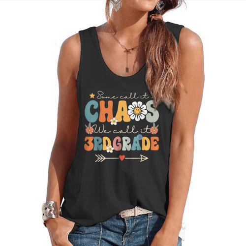 Some Call It Chaos We Call It 3rd Grade Third Grade Teachers Men Women Kids Flowy Tank - teacherstshirts.com