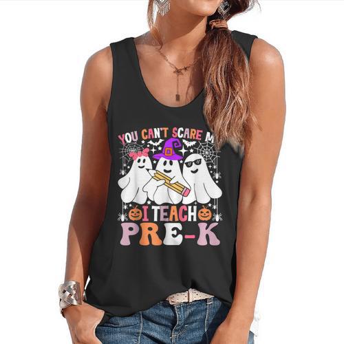 You Can't Scare Me I Teach Pre-k Halloween Teacher Flowy Tank - teacherstshirts.com