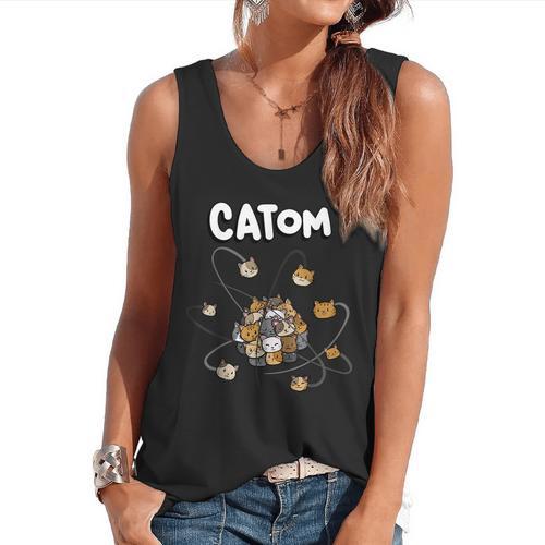 Catom Science Teacher Chemistry Lover Physics School Cat Flowy Tank - teacherstshirts.com AU