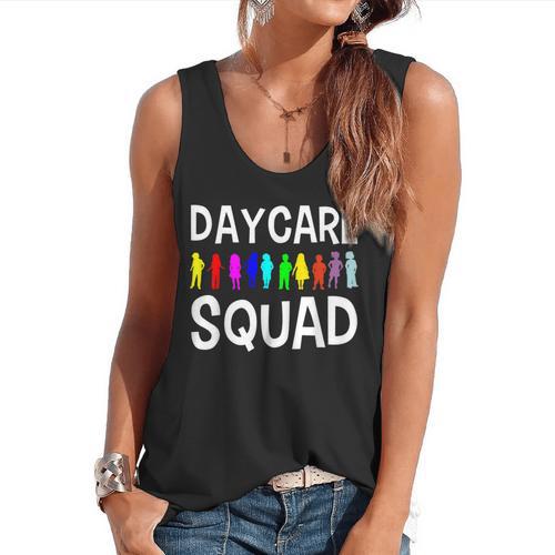 Childcare Daycare Squad Daycare Teacher Men Women Flowy Tank - teacherstshirts.com UK