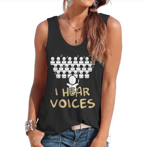 Choir Teacher Shirt I Hear Voices Chorister Tee Flowy Tank - teacherstshirts.com UK