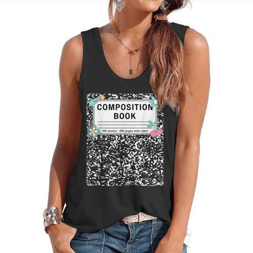 Composition Book Notebook Teachers Matching Group Halloween Flowy Tank - teacherstshirts.com
