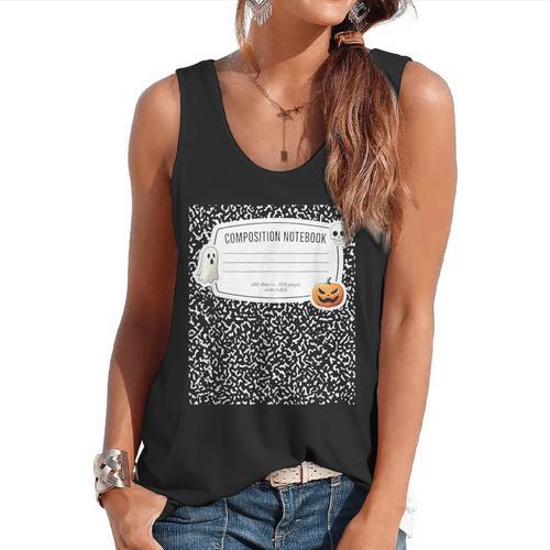 Composition Notebook Costume Adult Halloween For Teacher Flowy Tank - teacherstshirts.com