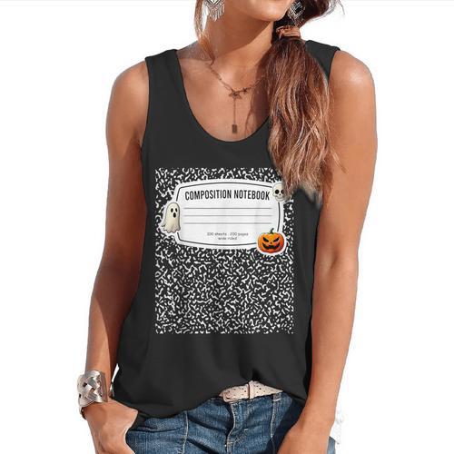 Composition Notebook Costume Adult Halloween For Teachers Flowy Tank - teacherstshirts.com AU
