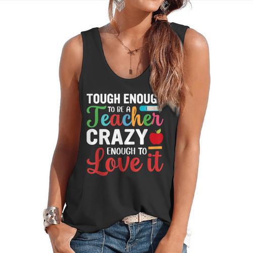 Crazy Teacher Men Women School Teachers Flowy Tank - teacherstshirts.com CA