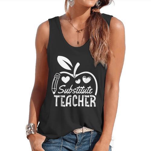 Cute Substitute Teacher Appreciation Men Women Flowy Tank - teacherstshirts.com